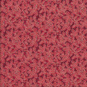 Red Christmas Holly Quilting Fabric Remnant 28cm x 112cm