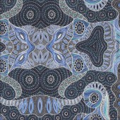 Australian Indigenous Regeneration Blue By Heather Kennedy Quilting Fabric