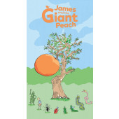 James and Giant Peach Pastel Blue Green Quilting Fabric Panel