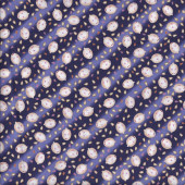 Cute Japanese Rabbits on Purple with Gold Metallic Quilting Fabric 2 Metre Pre Cut 