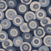 Japanese Umbrellas on Navy Blue Quilting Fabric