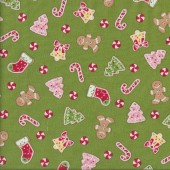 Jingle All The Way Gingerbread Christmas Trees Stockings Quilting Fabric