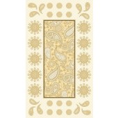 Jubilee Paisley with Metallic Gold on Cream Quilting Fabric Panel