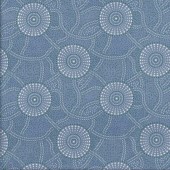 Australian Indigenous Aboriginal Kangaroo Path Blue by Roseanne Morton Quilting Fabric