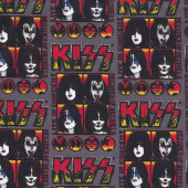Kiss Rock Band Decades of Decibels Gene Simmons Licensed Quilting Fabric