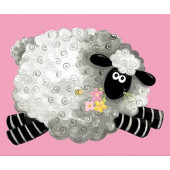 Lai The Lamb on Pink with White Spots Susybee Bees Kids Quilting Fabric Panel 