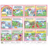 Luna the Unicorn's Rainbow Adventure Quilting Fabric Book Panel 