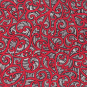 New Zealand Maori Te Koripi Wae O Maui NZ Red Quilting Fabric