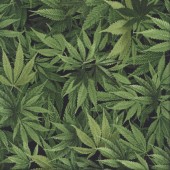 Marijuana Cannabis Weed Leaves Quilting Fabric