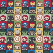 Baby Marvel Avengers Superheroes in Squares Boys Girls Licensed Quilting Fabric