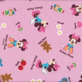 Minnie Mouse on Pink Doll Teddy Bear Girls Kids Licensed Fabric