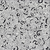 New Zealand Maori Moko Black and White Quilting Fabric