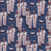 Navy Sailors in Uniform Lest We Forget Navy Australia Quilting Fabric