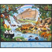 Noahs Ark Animals Nature Inner Faith Quilting Fabric Panel 
