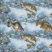 Ocean Trout Fishing Keep it Reel Mens Quilting Fabric