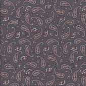 Floral Paisley Design on Brown Quilting Fabric