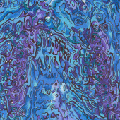 New Zealand Paua Shell Design Blue Purple NZ Quilting Fabric