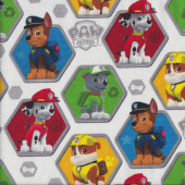 Paw Patrol on White Rocky Chase Marshall Quilting Fabric
