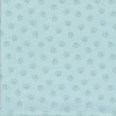 Dog Paw Prints on Blue Off The Leash Pet Quilting Fabric