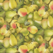 Green and Red Pears Fruit Quilting Fabric