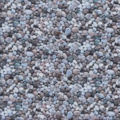 Pebbles Stones River Nature Landscape Brown and Blue Tones Quilting Fabric
