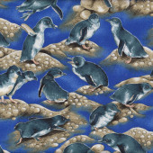 Little Blue Penguins Quilting Fabric
