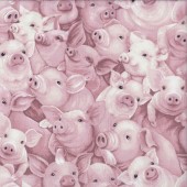 Pig Faces All Over Country Animals Blakes Farm Quilting Fabric