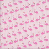 Pink Flamingos on Light Quilting Fabric