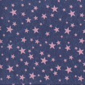 Pink Star Blue Quilting Fabric