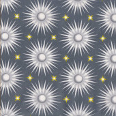 Planetarium Sun Stars Celestial on Dark Grey Quilting Fabric