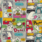 Polar Bears Penguins Cooking Cartoon Comic Fabric