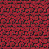 Small Poppy Flowers on Black Positively Prairie Lane Quilting Fabric