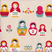 Babushka Matryoshka Russian Nesting Dolls Printed Oxford Fabric