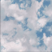 Realistic Blue Sky Clouds Landscape Quilting Fabric