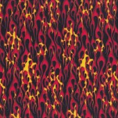 Red Yellow Orange Flames on Black Quilting Fabric