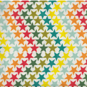 Stars on White Nylon Ripstop Waterproof Wipe Clean Fabric 
