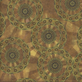 Rise and Shine Mandalas on Brown Tones Quilting Fabric