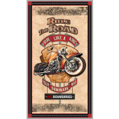 Rule The Road Ride Like a King Motorcycle Motorbike Quilting Fabric Panel