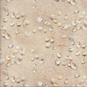 Shells Starfish on the Sand Beach Landscape Quilting Fabric