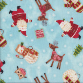 Reindeers Owls Bundle up Quilting Fabric