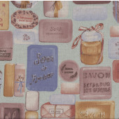 Savon de France on Pastel Green Soap French Inspired Bathroom Fabric