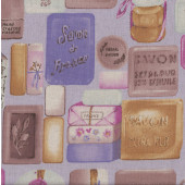 Savon de France on Pastel Mauve Soap French Inspired Bathroom Fabric
