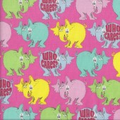 Dr Seuss Elephant Love on Pink Horton Who Cares I Do Quilting Fabric