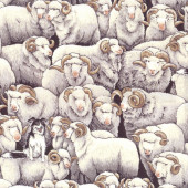 Sheep Quilting Fabric Remnant 47cm x 112cm