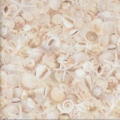 Sea Shells Starfish Beach Sand Landscape Quilting Fabric