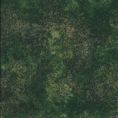 Shimmer with Metallic Gold on Green Tonal Blender Quilting Fabric