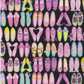 Shoes Black Quilting Fabric