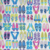 Shoes White Quilting Fabric