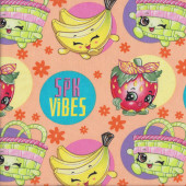 Shopkins on Apricot SPK Vibes Girls Licensed Quilting Fabric