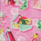 Sleeping Beauty on Pink Girls Licensed Quilting Fabric